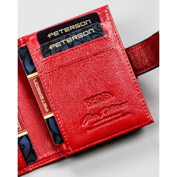 Portfel d. skórzany PTN 42329-NBF-7152 RED-BLACK