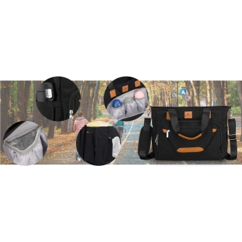 Torba na wózek spacerowy elegancka praktyczna czarna zapach