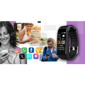 Smartwatch GIEWONT elegancki zegarek na rękę z 2 paskami