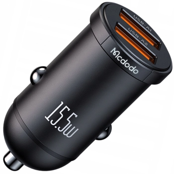 MCDODO MOCNA SZYBKA ŁADOWARKA SAMOCHODOWA DO TELEFONU MAŁA 2X USB 15,5W LED