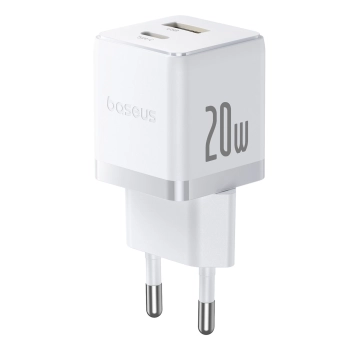 Ładowarka sieciowa Baseus Palm 20W USB-C USB-A - biała