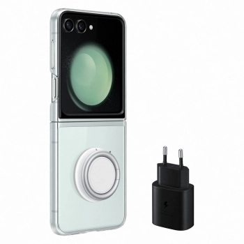 Etui Samsung EF-XF73KKTEGWW Z Flip5F731 przezroczysty/transparent Starter Pack + ładowarka TA800