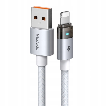 MCDODO KABEL USB SZYBKIE ŁADOWANIE DO IPHONE LIGHTNING PD 36W 1M LED BIAŁY