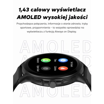 Smartwatch Damski GRAVITY GT12-2 Granatowy Pasek Silikonowy + Czarna Bransoleta