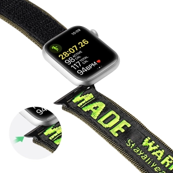 Dux Ducis Strap (Outdoor Version) pasek Apple Watch Ultra, SE, 9, 8, 7, 6, 5, 4, 3, 2, 1 (49, 45, 44, 42 mm) nylonowa opaska bransoleta czarno-zielony