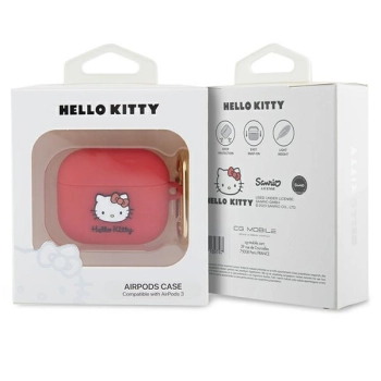 Hello Kitty HKA33DKHSF Airpods 3 coverfuksja/fuschia Silicone 3D Kitty Head