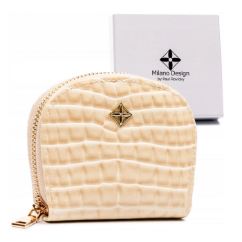 Mała portmonetka damska na zamek elegancka Milano Design