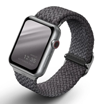 UNIQ pasek Aspen Apple Watch 40/38/41mmSeries 1/2/3/4/5/6/7/8/9/SE/SE2 Braided szary/granite grey