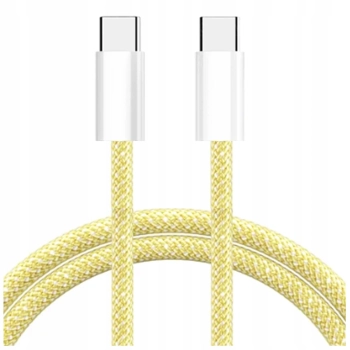 CO2 ŁADOWARKA KABEL USB-C SZYBKIE ŁADOWANIE USB TYP C DO IPHONE 15 16 1M ŻÓŁTY