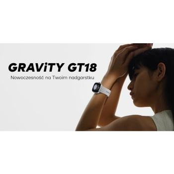 Smartwatch Damski GRAVITY GT18-7 Beżowy Pasek Silikonowy + Czarny Pasek