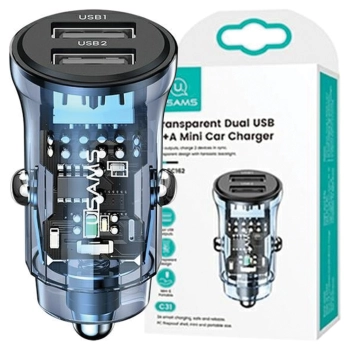 USAMS Ład. sam. C31 3A 2xUSB-AFast Charge niebieski/blue CC162CC02 (US-CC162)