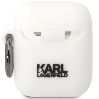 Karl Lagerfeld KLACA2SILKCW AirPods 1/2cover biały/white Silicone Karl & Choupette