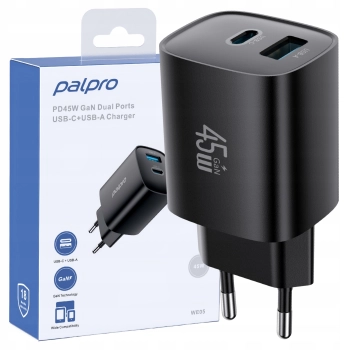 PALPRO SZYBKA ŁADOWARKA DO TELEFONU 2X USB-C USB-A KOSTKA DO ŁADOWARKI 45W