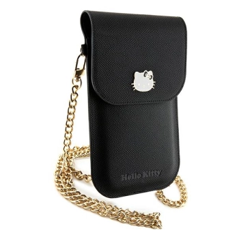 Hello Kitty Torebka HKOWBPGHDLMK czarny/black Leather Metal Logo Chain