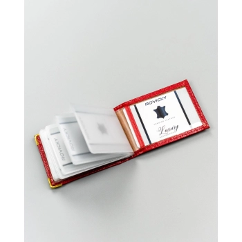 Etui na karty skórzane 301-BL-RED