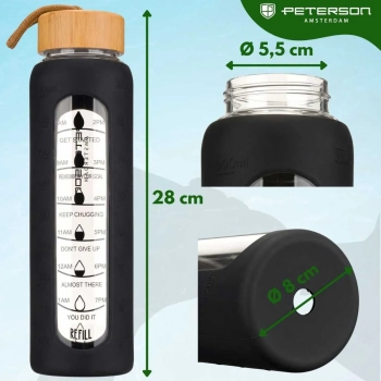 Butelka szklana na wodę motywacyjna szczelna bidon osłona 960 ml