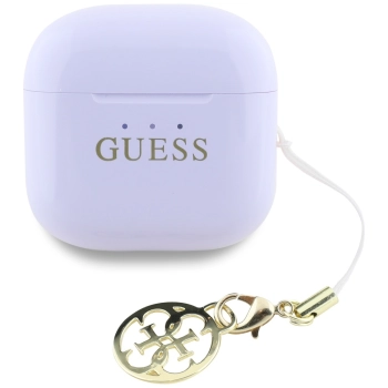 Słuchawki TWS Guess Glossy Effect        Printed Classic Logo & Charm lawendowy