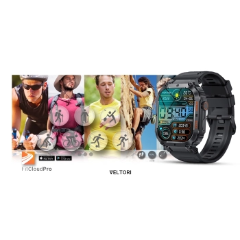 Smartwatch VELTORI VT200-1 Czarny Pasek Silikonowy