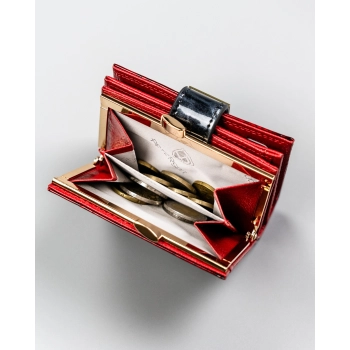 Portfel d. skórzany PTN 42329-NBF-7152 RED-BLACK