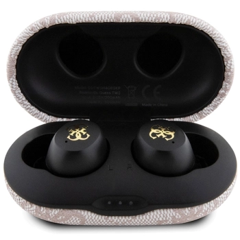 Guess słuchawki Bluetooth GUTWSP4EGPTWS + stacja dokująca ENC różowy/pink 4G Metal