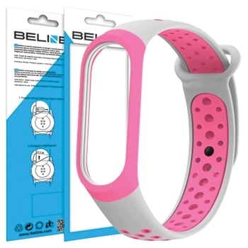Beline pasek Mi Band 3/4 designróżowo-szary/pink-gray