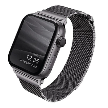 UNIQ pasek Dante Apple Watch Series1/2/3/4/5/6/7/8/9/SE/SE2 38/40/41mm Stainless Steel grafitowy/graphite