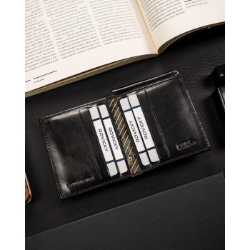 Portfel etui na banknoty karty ze skóry naturalnej slim cienkie Rovicky