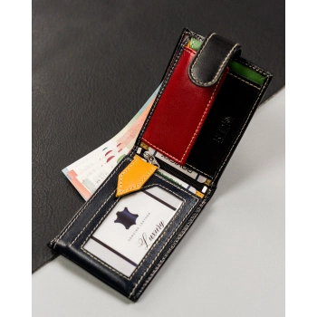 Portfel męski Rovicky skóra naturalna na zatrzask RFID antykradzieżowy