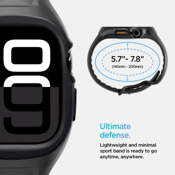 Pasek Spigen Liquid Air Pro na Apple Watch 46 mm - czarny mat