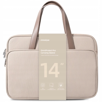 INNOSTYLE DAMSKA TORBA NA LAPTOPA 13 14 WODOODPORNA OMNIPROTECT PRO BEŻOWA