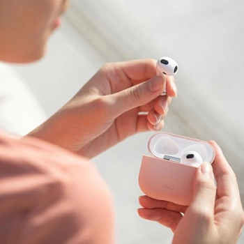 UNIQ etui Lino AirPods 3 gen.Silicone różowy/blush pink