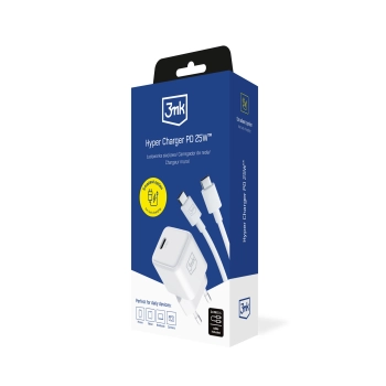 Accessories - 3mk Hyper Charger PD 25W+USB Cable C to C White