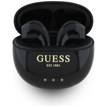 Słuchawki TWS Guess Glossy Effect Egg    Shape Printed Classic Logo czarny