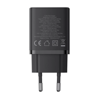 Ładowarka sieciowa Baseus Cube Pro 30W USB-C USB-A - czarna