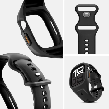 Pasek Spigen Liquid Air Pro na Apple Watch 46 mm - czarny mat