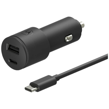 Ładowarka samochodowa Motorola           TurboPower 45W Dual USB-A/USB-C z kablem USB-C 1m czarny