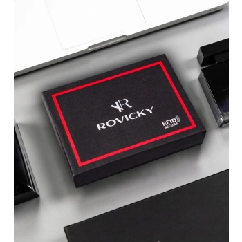 Duży portfel męski ze skóry naturalnej - Rovicky