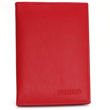Skórzane etui z systemem RFID - ciemnoczerwone