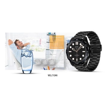 Smartwatch VELTORI VT150-1 Czarny Pasek Silikonowy + Czarna Bransoleta