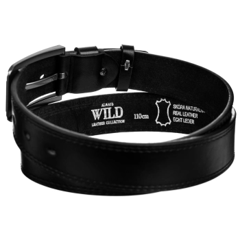 Skórzany pasek męski z klasyczną klamrą - Always Wild