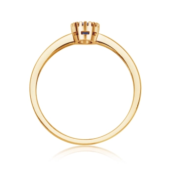 Pierścionek z żółtego złota z szafirem 0,50ct elegancki