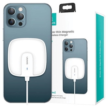 USAMS Ład. indukcyjna US-CD159 magneticW1 15W Extra-thin iPhone 12 series biały/white CD159DZ02