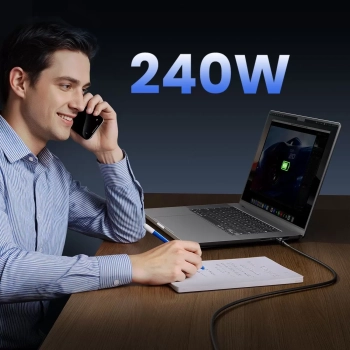 Kabel Orico USB4 Thunderbolt5 80Gbps 240W USB-C do USB-C 2m - czarny