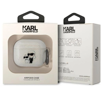 Karl Lagerfeld KLA3HNKCTGT Airpods 3cover transparent Glitter Karl&Choupette