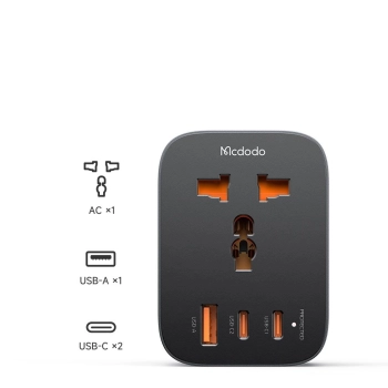 MCDODO PRZEJŚCIÓWKA ŁADOWARKA ADAPTER PODRÓŻNY WTYCZKA US 3 X USB-C USB-A