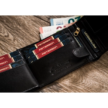 Skórzany portfel męski z systemem RFID - Peterson