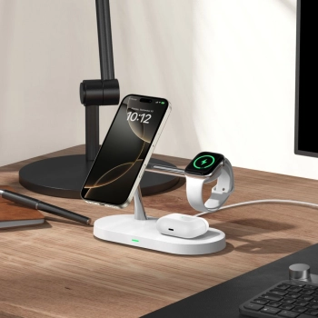 TECH-PROTECT A12 3IN1 MAGNETIC MAGSAFE WIRELESS CHARGER WHITE