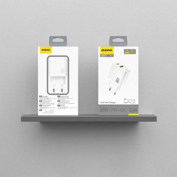 Ładowarka sieciowa Dudao A27TEU PD 30W GaN USB-A USB-C - biała