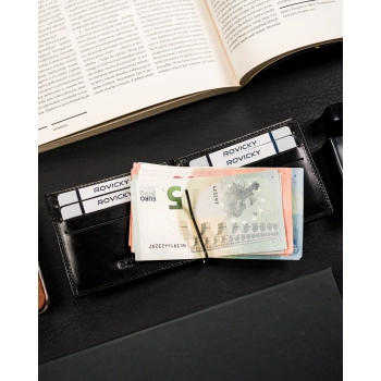 Banknotówka portfel skórzany Rovicky ultra slim cienki banknoty karty RFID