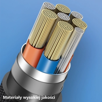USAMS Kabel pleciony U33 lightning 1,2m2A Fast Charging niebieski/cyan SJ360USB02 (US-SJ360)